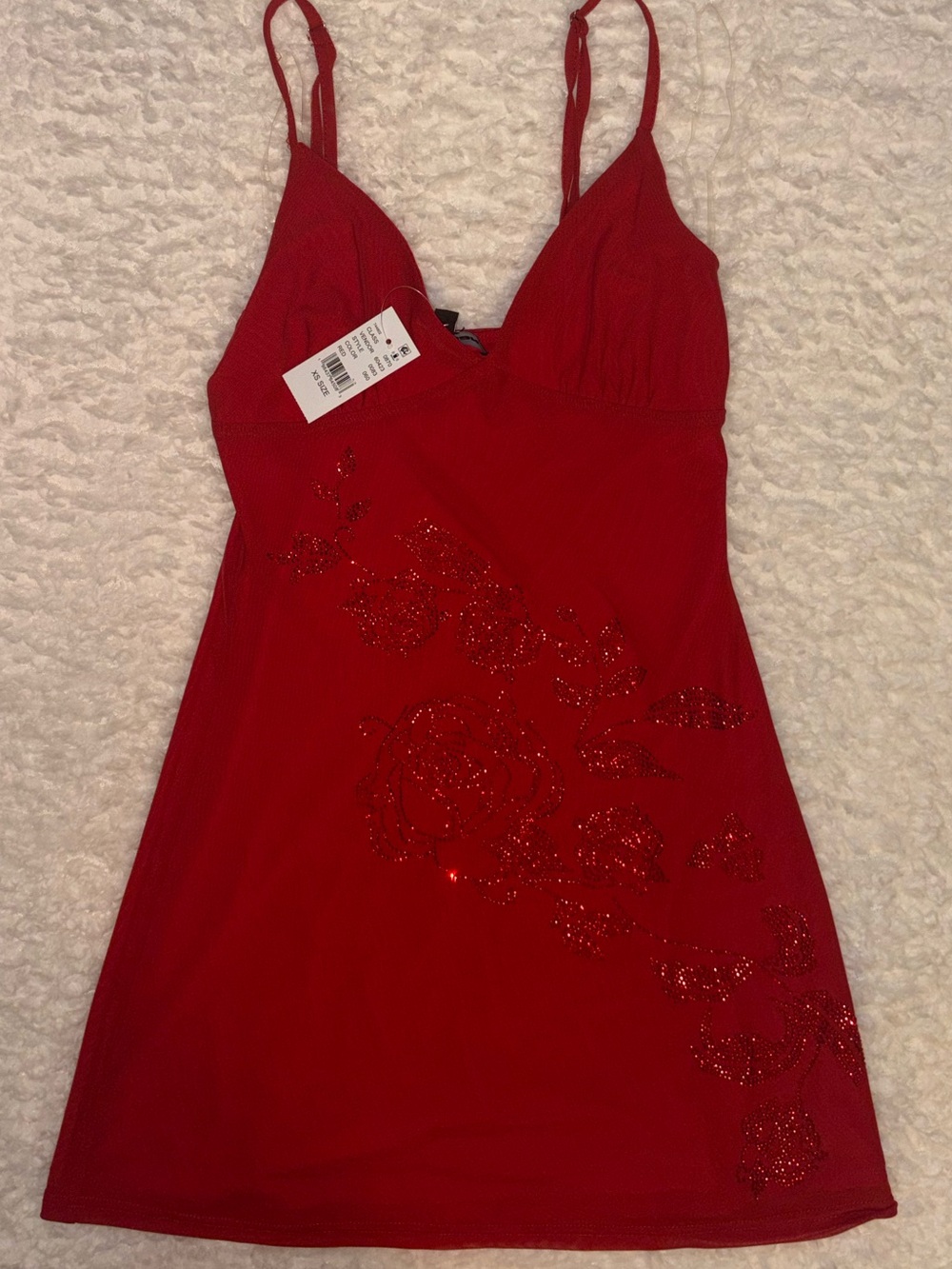 PacSun Red Rhinestone Mini Dress - Picture 4 of 5